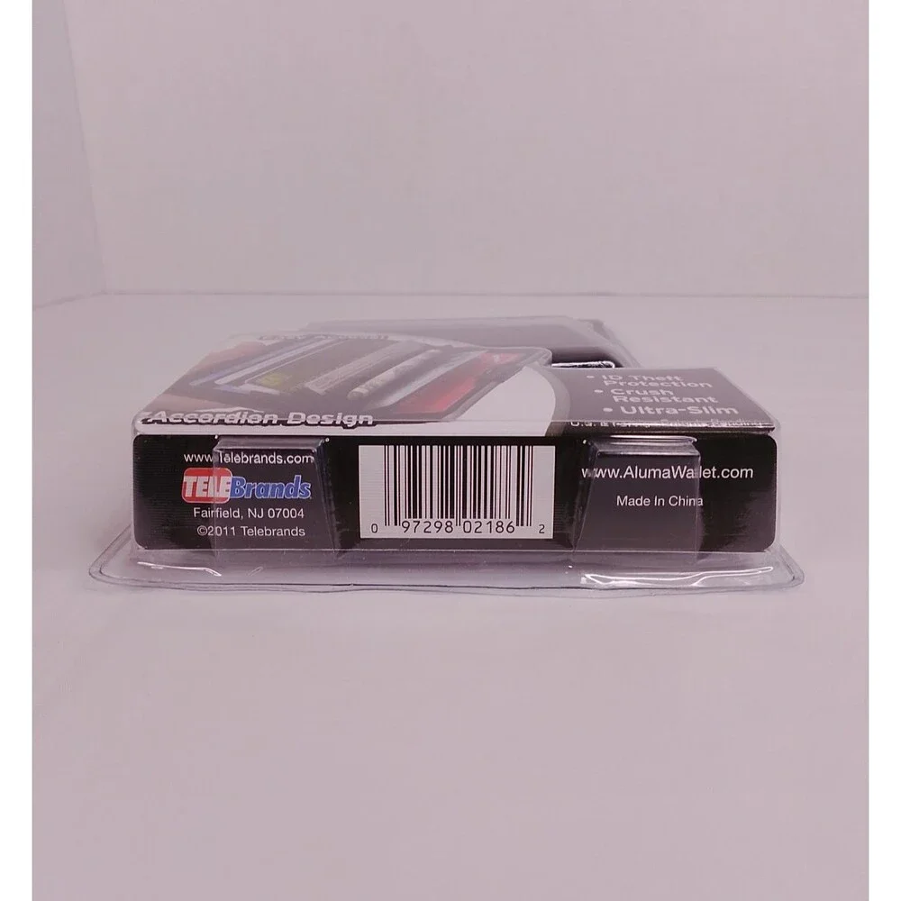 Telebrands Aluma Wallet Black RFID Blocking Waterproof Credit Card Case NEW
